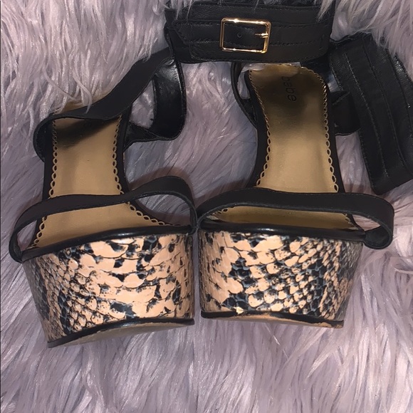 Beautiful Bebe snakeskin Boho wedges! 😍 - Picture 6 of 6